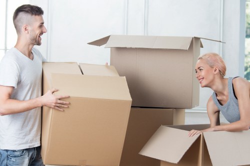 Secure office storage unit in Tolworth with boxed archives and supplies