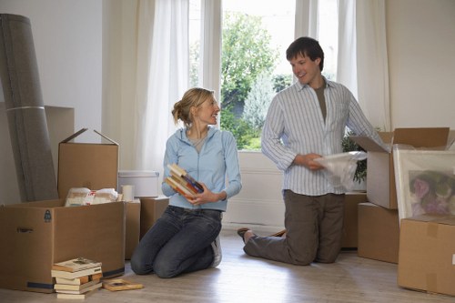 Organised moving boxes prepared by packing services in Tolworth